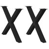 vidaXL Nohy k jed&aacute;lensk&eacute;mu stolu v tvare X, 2 ks, čierne, 90 x (72-73) cm, oceľov&eacute;