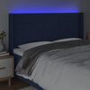 vidaXL Čelo postele s LED modr&eacute; 183x16x118/128 cm l&aacute;tka