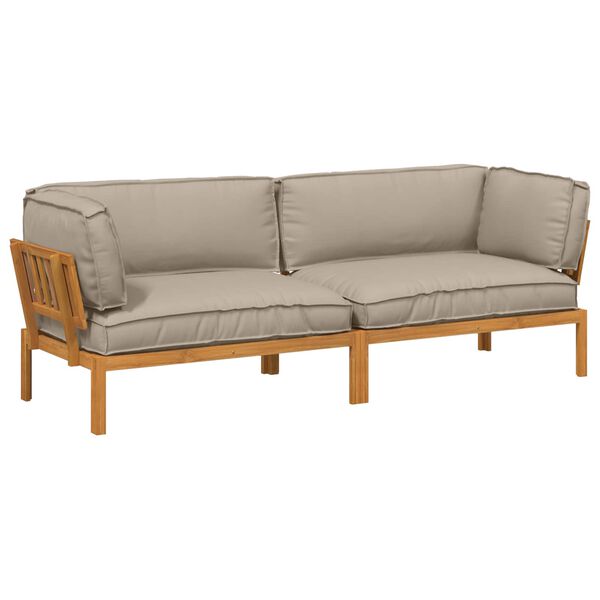 vidaXL Sada pohoviek s vank&uacute;&scaron;om 2 pcs Sivohned&aacute; Pevn&eacute; ak&aacute;ciov&eacute; drevo