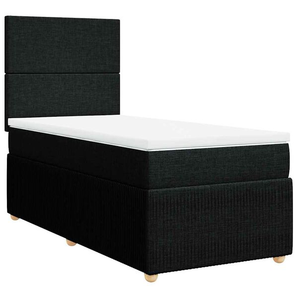 vidaXL Boxspring posteľ s matracom čierna 100x200 cm l&aacute;tka
