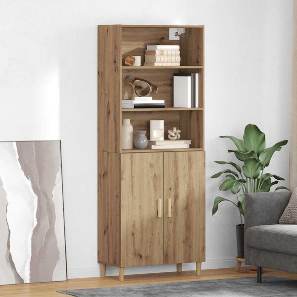 vidaXL Highboard Remeseln&yacute; dub 69,5 x 32,5 x 180 cm Kompozitn&eacute; drevo