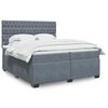 vidaXL Posteľný rám boxspring s matracom tmavosivý 200x200 cm zamat