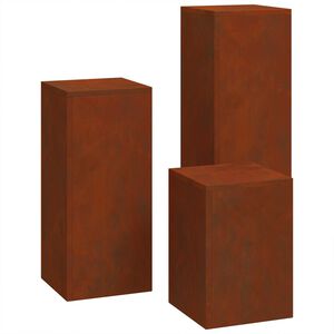 vidaXL Stojan na rastliny 3 pcs Hrdzav&yacute;