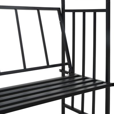 vidaXL Záhradná pergola s lavičkou čierna 128x50x207 cm železná