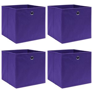 vidaXL &Uacute;ložn&eacute; boxy 4 ks, fialov&eacute; 32x32x32 cm, l&aacute;tka