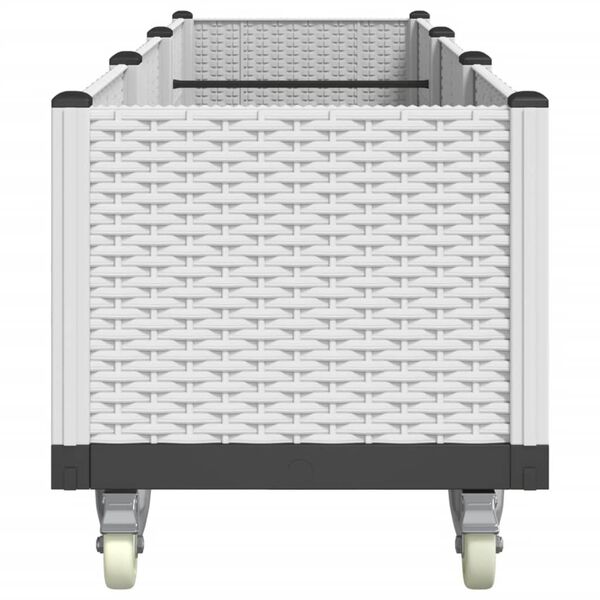 vidaXL Z&aacute;hradn&yacute; kvetin&aacute;č s kolieskami biely 240x50x54 cm PP