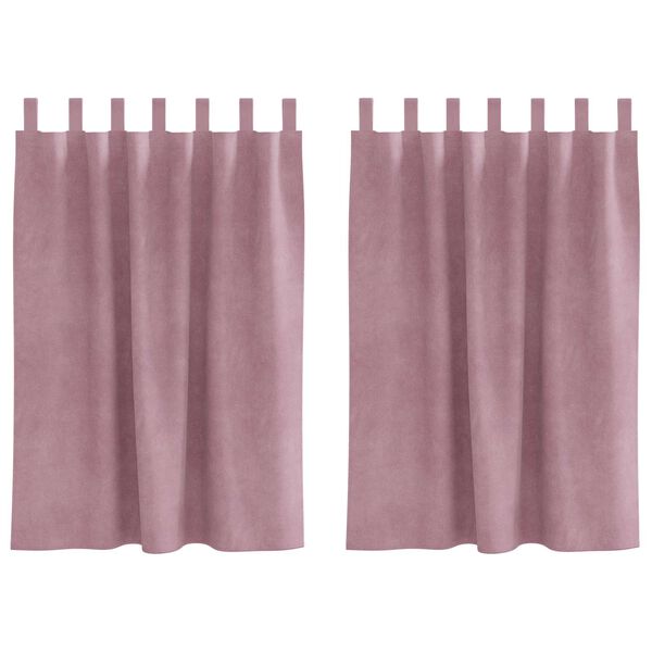 vidaXL Zatemňovacie závesy 2 pcs Tmavo ružová 140 x 140 cm Zamat