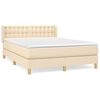 vidaXL Boxspring posteľ s matracom kr&eacute;mov&yacute; 140x190 cm l&aacute;tka