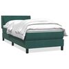 vidaXL Posteľn&yacute; r&aacute;m boxsping s matracom tmavozelen&yacute; 90x220 cm zamat