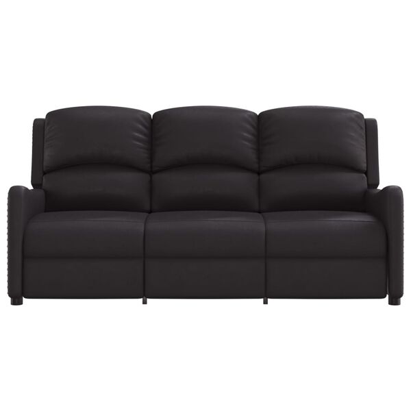 vidaXL 3-miestne sklápacie masážne kreslo, čierne, lesklá umelá koža