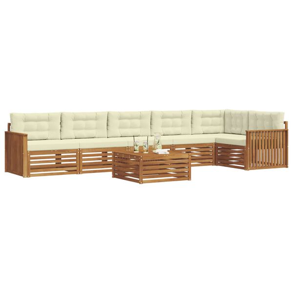 vidaXL Z&aacute;hradn&aacute; s&uacute;prava gaučov s vank&uacute;&scaron;om 7 pcs Pr&iacute;rodn&aacute; a kr&eacute;mov&aacute;