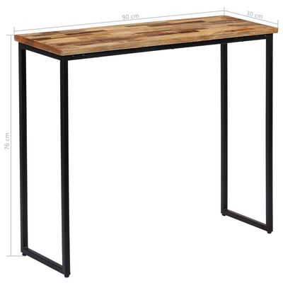 vidaXL Konzolový stolík, masívne recyklované teakové drevo 90x30x76 cm