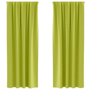vidaXL Z&aacute;clony na zatemnenie s kr&uacute;žkami 2 pcs Zelen&aacute; 225 x 140 cm
