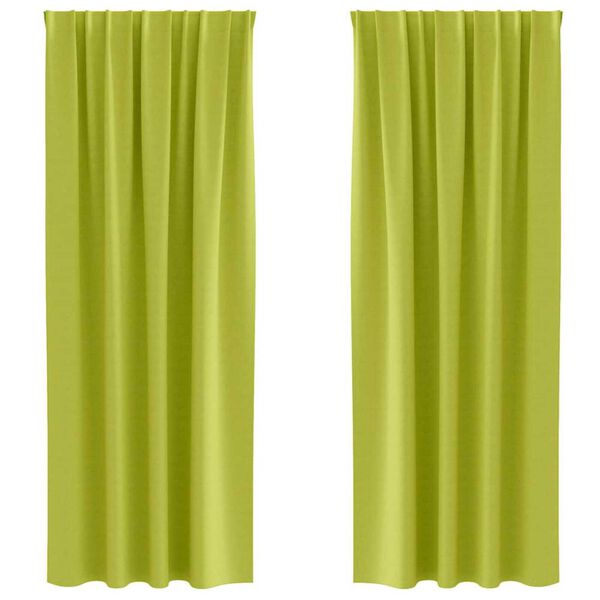 vidaXL Z&aacute;clony na zatemnenie s kr&uacute;žkami 2 pcs Zelen&aacute; 225 x 140 cm