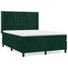vidaXL Posteľn&yacute; r&aacute;m boxsping s matracom tmavozelen&yacute; 140x190 cm zamat