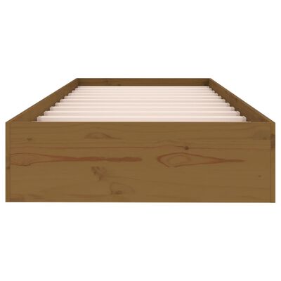 vidaXL Posteľný rám medový drevený masív 75x190cm malé jednolôžko