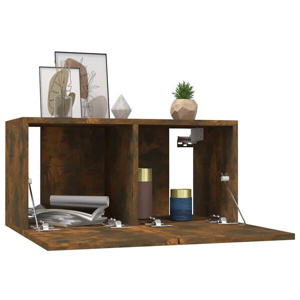 vidaXL Z&aacute;vesn&eacute; TV skrinky 3 ks dymov&yacute; dub 60x30x30 cm