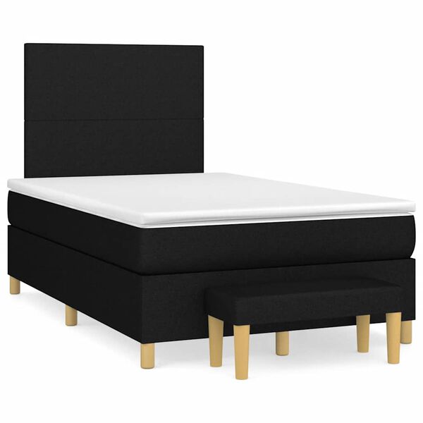 vidaXL Boxspring posteľ s matracom čierna 120x190 cm l&aacute;tka