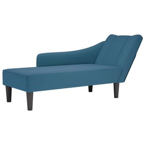 vidaXL Chaise Lounge s pravou lakťovou opierkou Blue Velvet