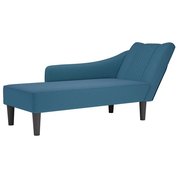 vidaXL Chaise Lounge s pravou lakťovou opierkou Blue Velvet