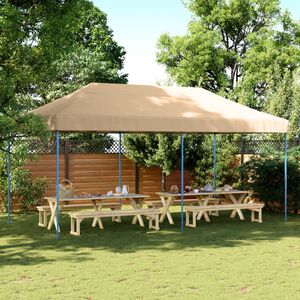 vidaXL Skladac&iacute; pop-up p&aacute;rty stan b&eacute;žov&yacute; 580x292x315 cm