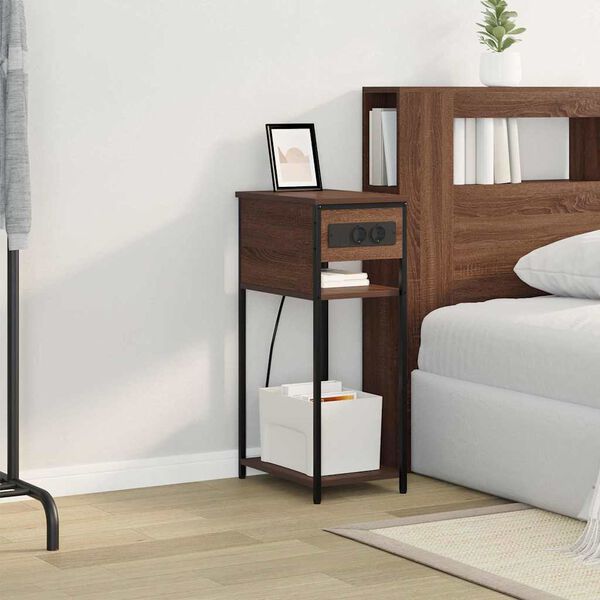 vidaXL Nočn&yacute; stol&iacute;k Hned&yacute; dub 41 x 28 x 76 cm Kompozitn&eacute; drevo