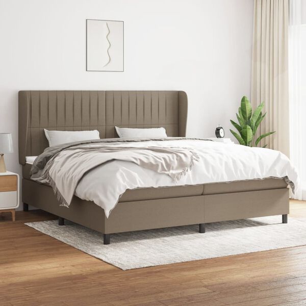 vidaXL Boxspring posteľ s matracom sivohned&yacute; 200x200 cm l&aacute;tka