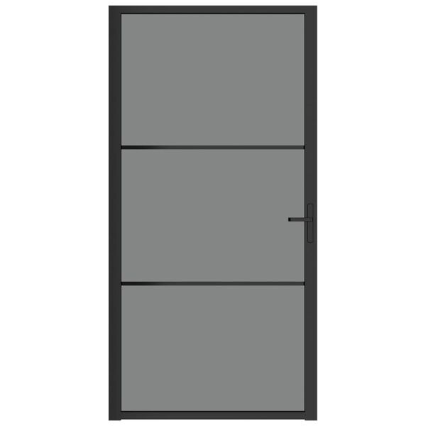vidaXL Vnútorné dvere 102,5x201,5 cm čierne ESG sklo a hliník