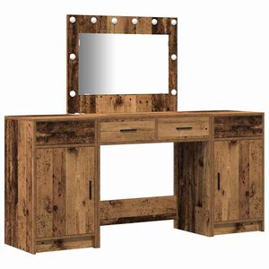 vidaXL Toaletn&yacute; stol&iacute;k 3 ks Hned&aacute; 78,5 x 41 x 135 cm Kompozitn&eacute; drevo