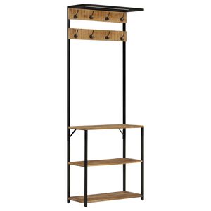 vidaXL Ve&scaron;iak na kab&aacute;ty+priestor na top&aacute;nky 68x30x182cm, mangov&yacute; mas&iacute;v