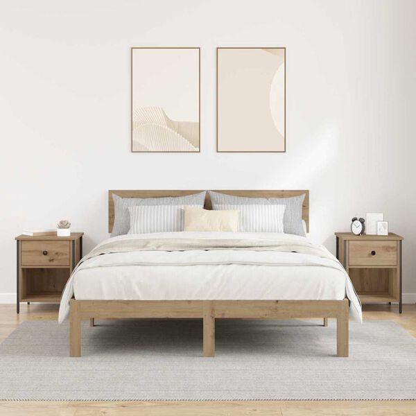 vidaXL Nočn&yacute; stol&iacute;k so z&aacute;suvkou 2 pcs Remeseln&yacute; dub 40 x 42 x 50 cm