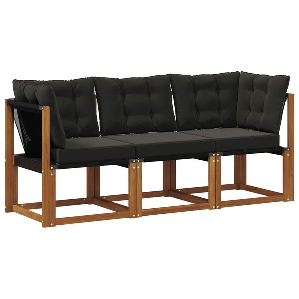 vidaXL Vonkaj&scaron;ia stredn&aacute; a rohov&aacute; pohovka s vank&uacute;&scaron;om 3 Kus Pr&iacute;rodn&aacute;