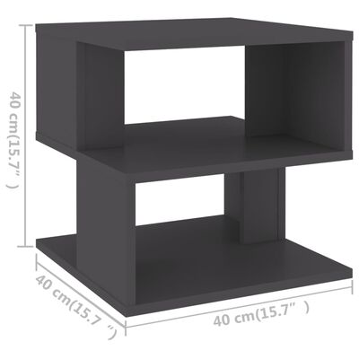 vidaXL Príručný stolík sivý 40x40x40 cm drevotrieska
