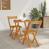 vidaXL Záhradný bistro set s vankúšom 3 pcs Hnedá akáciový masív