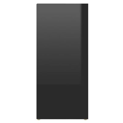 vidaXL Príručná skrinka lesklá čierna 97x32x72 cm drevotrieska