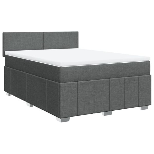 vidaXL Boxspring posteľ s matracom tmavosiv&aacute; 140x200 cm l&aacute;tka