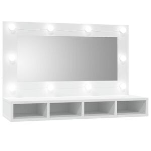 vidaXL Zrkadlov&aacute; skrinka s LED biela 90x31,5x62 cm