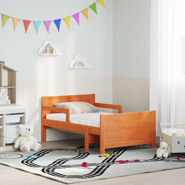 vidaXL R&aacute;m postele Hned&aacute; 80 x 200 cm Mas&iacute;vne borovicov&eacute; drevo