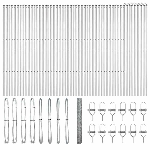 vidaXL Stĺp na plot. Strieborn&aacute; 100 x 1 m (50 mm pletivo) Oceľ