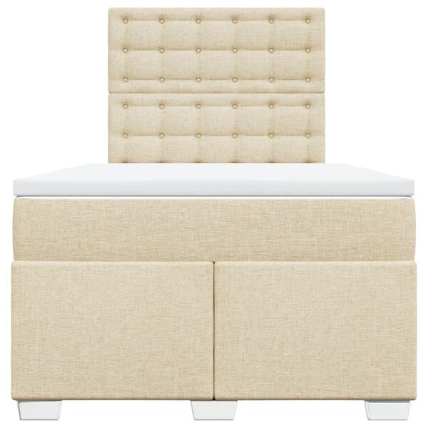 vidaXL Boxspring posteľ s matracom kr&eacute;mov&yacute; 120x200 cm l&aacute;tka