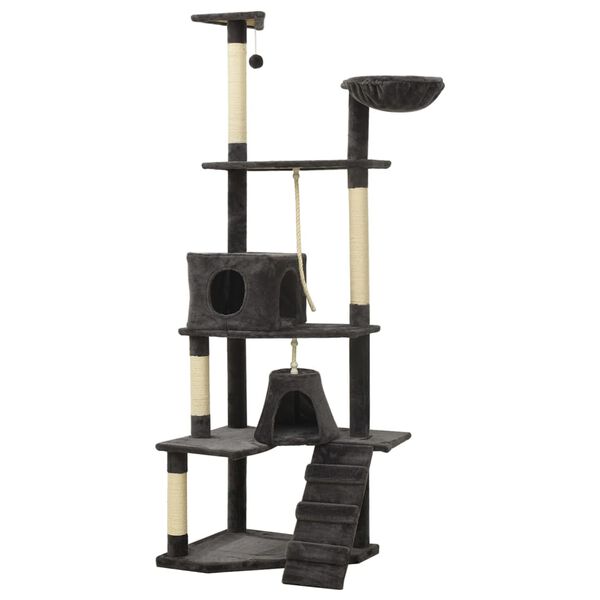 vidaXL &Scaron;krabadlo pre mačky so sisalov&yacute;mi stĺpikmi tmavosiv&eacute; 191 cm