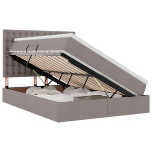 vidaXL Postel s &uacute;ložn&yacute;m prostorem a matrac&iacute; Sivohned&aacute; 140 x 190 cm
