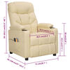 vidaXL Elektrické masážne kreslo krémové látkové