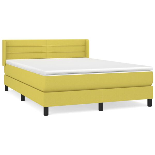 vidaXL Boxspring posteľ s matracom zelen&aacute; 140x190 cm l&aacute;tka