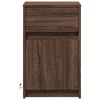 vidaXL Nočný stolík s LED svetlami hnedý dub kompozitné drevo