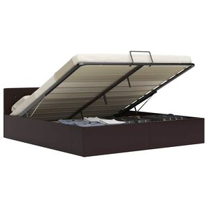 vidaXL Hydraulick&yacute; posteľn&yacute; r&aacute;m+&uacute;ložn&yacute; priestor, umel&aacute; koža 160x200 cm