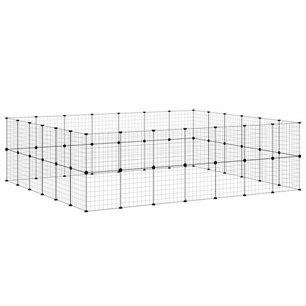 VidaXL 52-panelová klietka pre domáce zvieratá čierna 35x35 cm oceľ