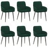 vidaXL Jed&aacute;lensk&eacute; stoličky 6 pcs Zamat Tmavozelen&aacute; 57 x 50 x 85 cm
