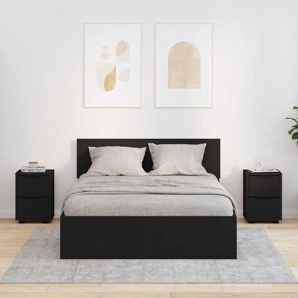 vidaXL Nočn&eacute; stol&iacute;ky 2 pcs Čierna 30,5 x 30 x 43 cm Kompozitn&eacute; drevo