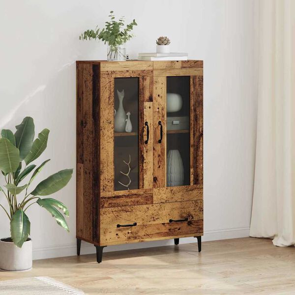 vidaXL Highboard so z&aacute;suvkou Star&eacute; drevo 70 x 31 x 115 cm